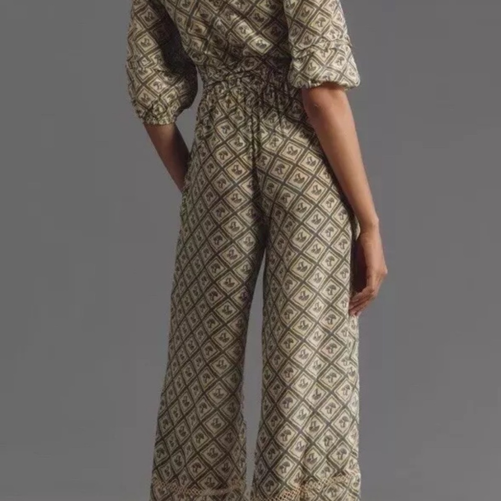 FARM Rio Geometric Pattern Jumpsuit - Green and Pink - Picture 3 of 10